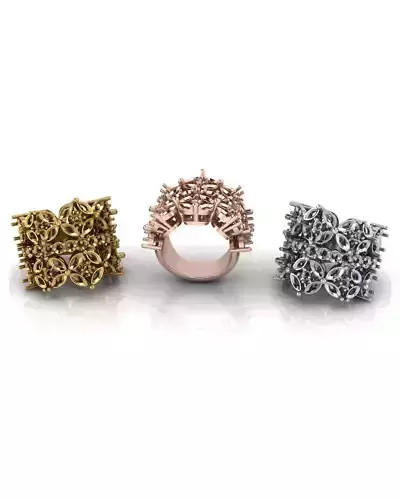 marquise and round full jewelry ring 