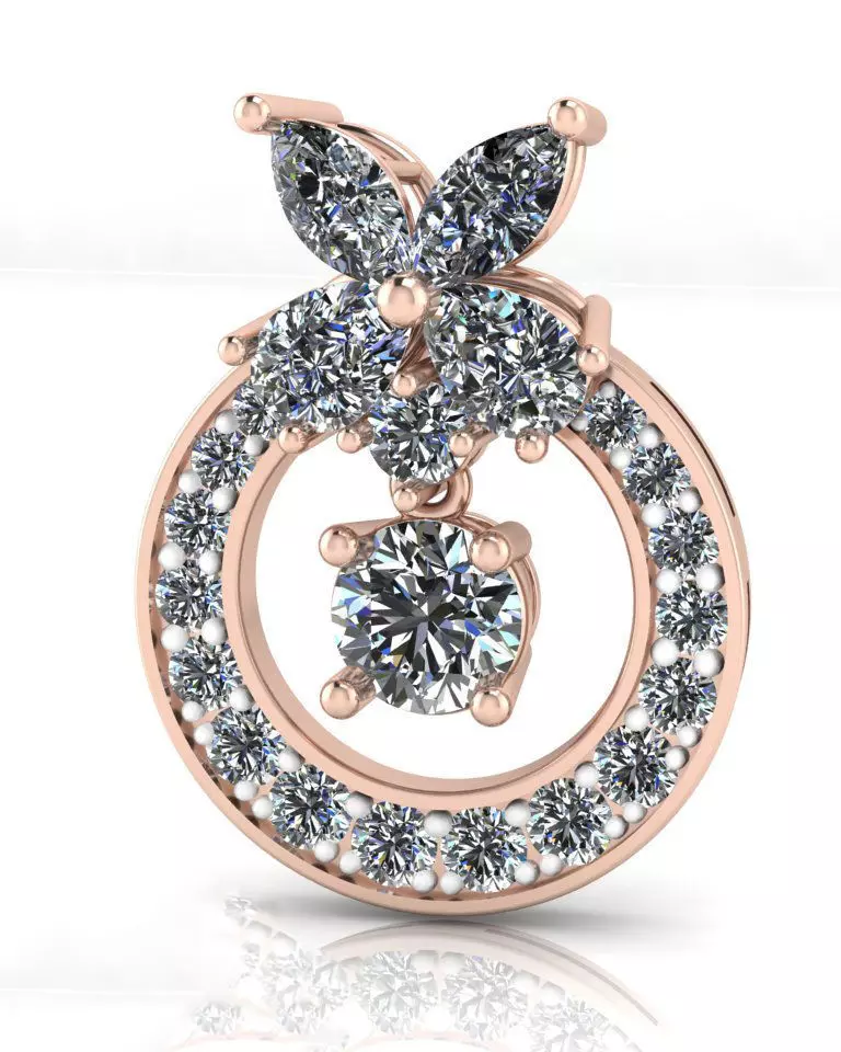 round and marquise jewelry pendant 3D print model
