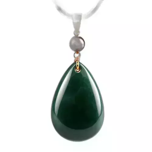 Elegant Green Jade Teardrop Pendant