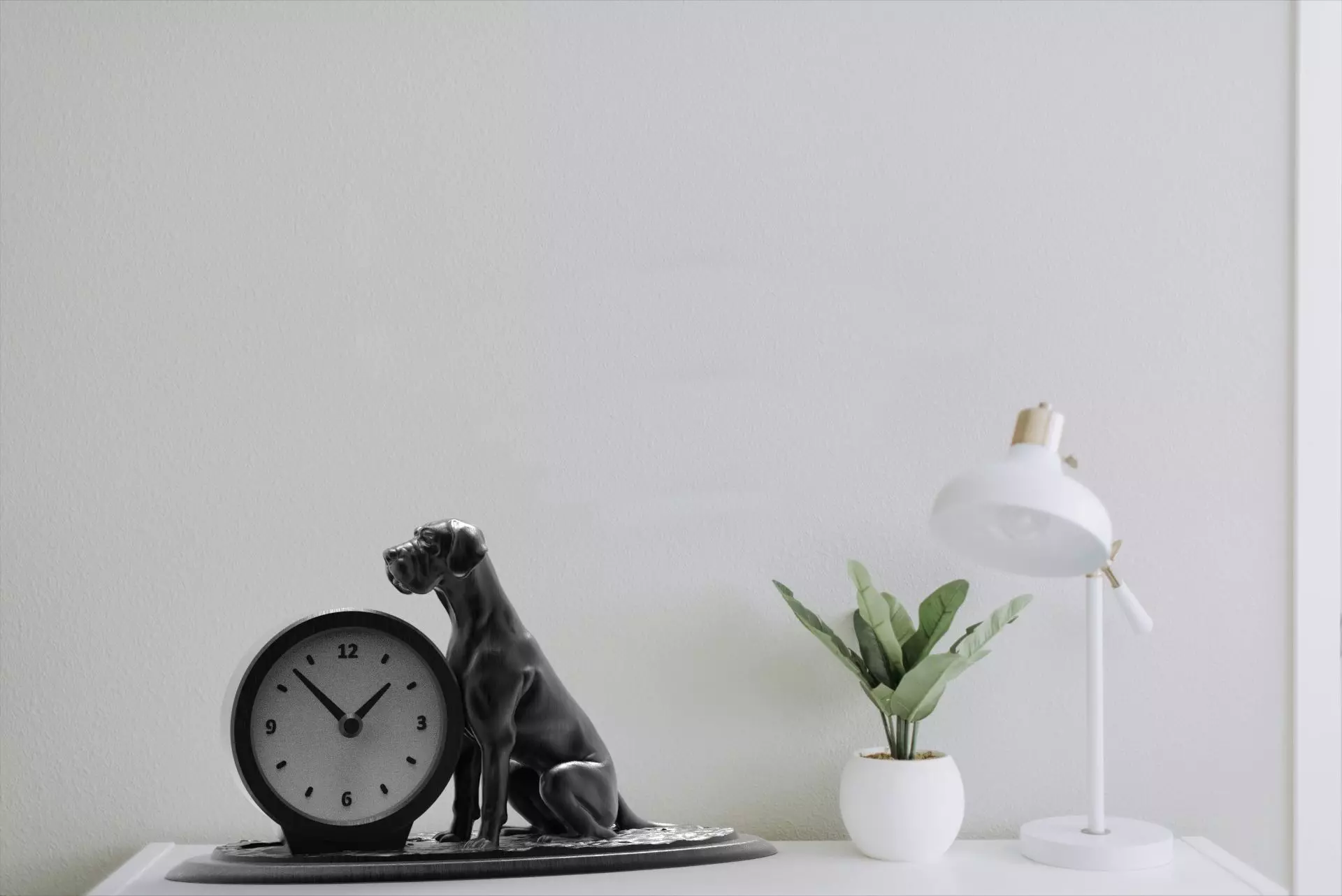 Dog desk clock 3D print model_2