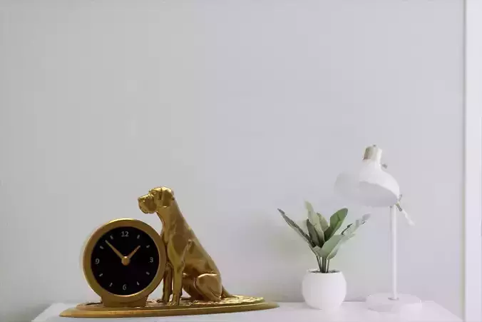 Dog desk clock