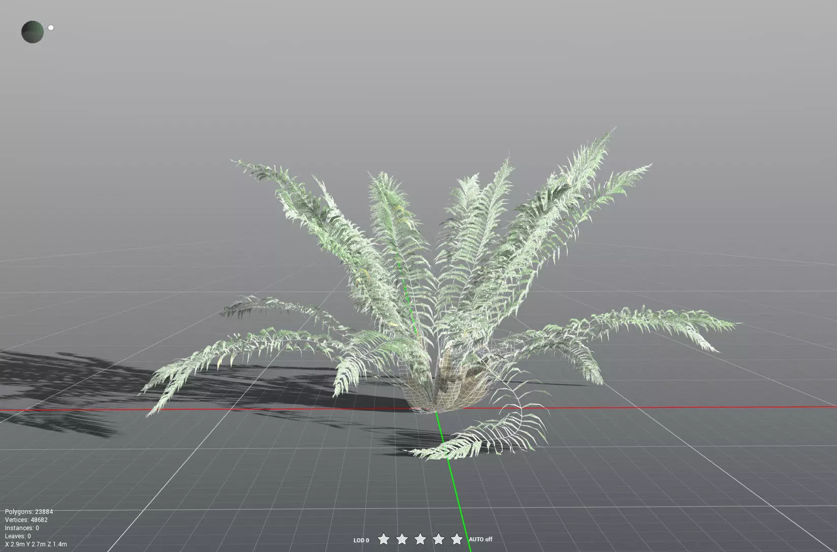 EVERYPlant Basket Fern LowPoly Low-poly 3D model_32
