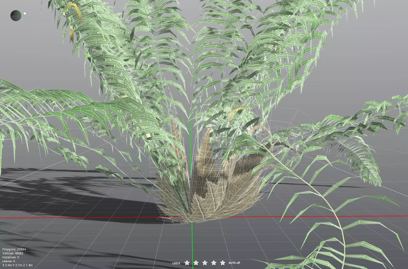 EVERYPlant Basket Fern LowPoly Low-poly 3D model_33