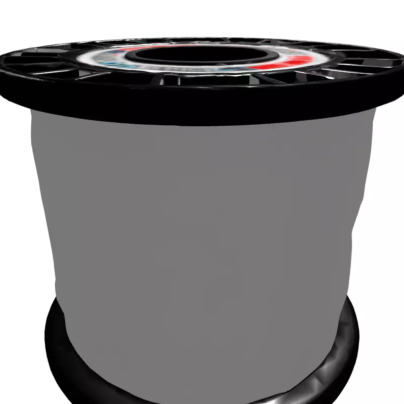 Industrial Wire Spool Cable Reel Low-poly 3D model_6