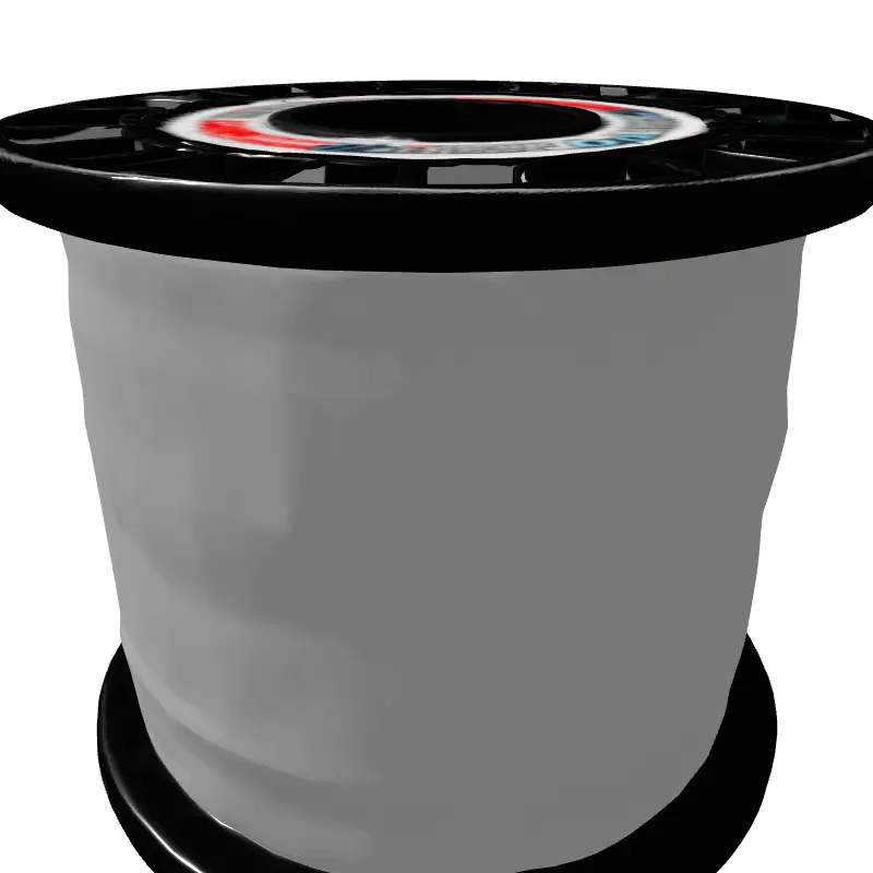 Industrial Wire Spool Cable Reel Low-poly 3D model_5