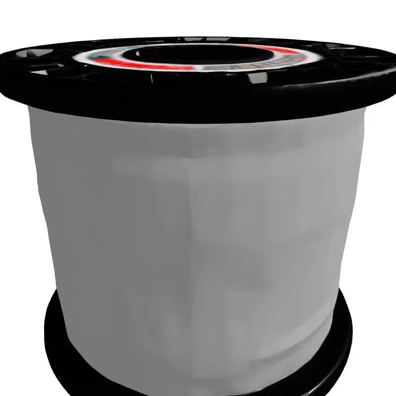 Industrial Wire Spool Cable Reel Low-poly 3D model_3