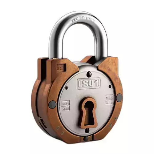 Detailed Rustic Padlock 3D Model