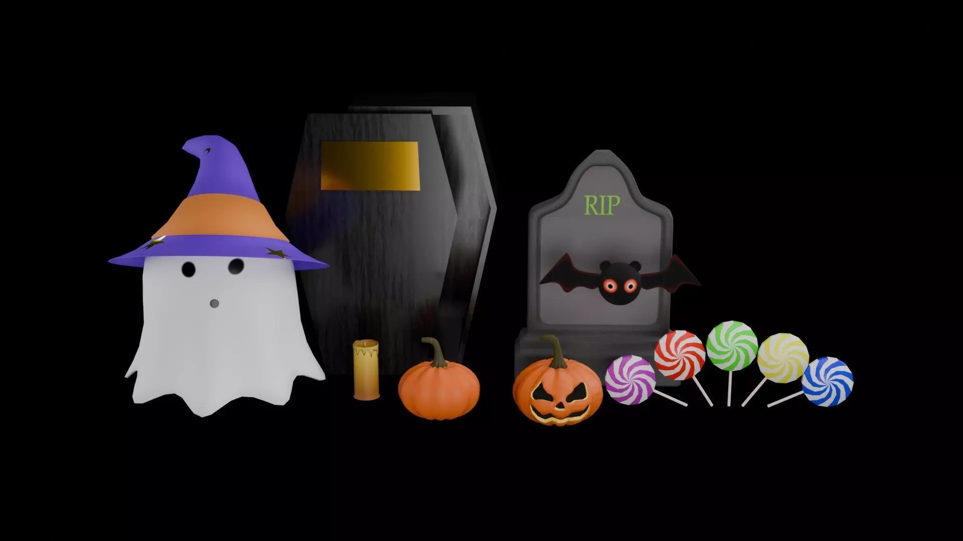Halloween figures 3D model_1