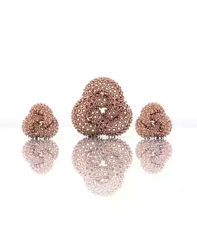 knot free jewelry set pave setting 