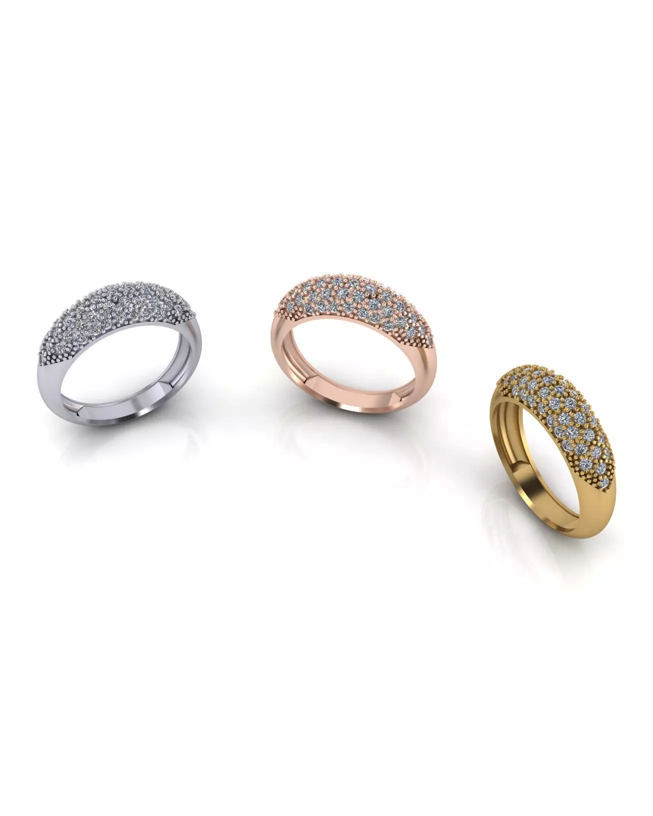 pave setting jewelry ring 3D print model