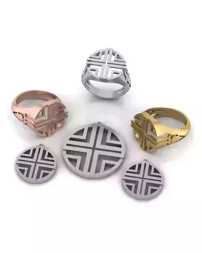 free gold set earring and pendant 