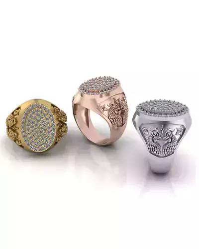 pave setting man jewelry ring 