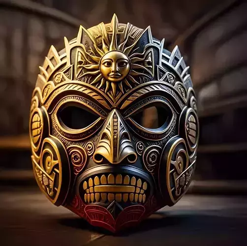 Aztec Warrior Mask 3D print model