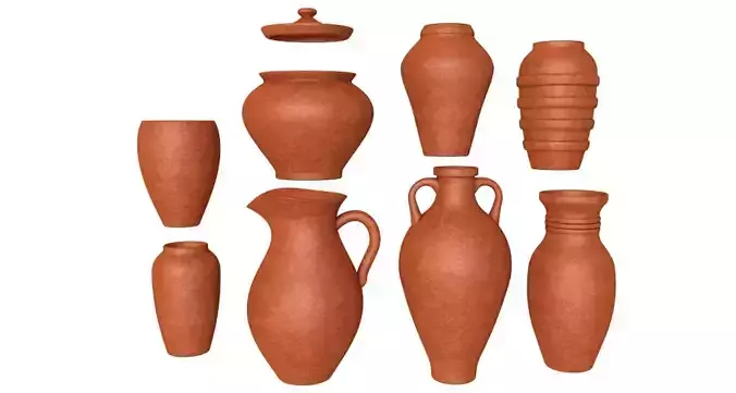 Artisan clay vases collection