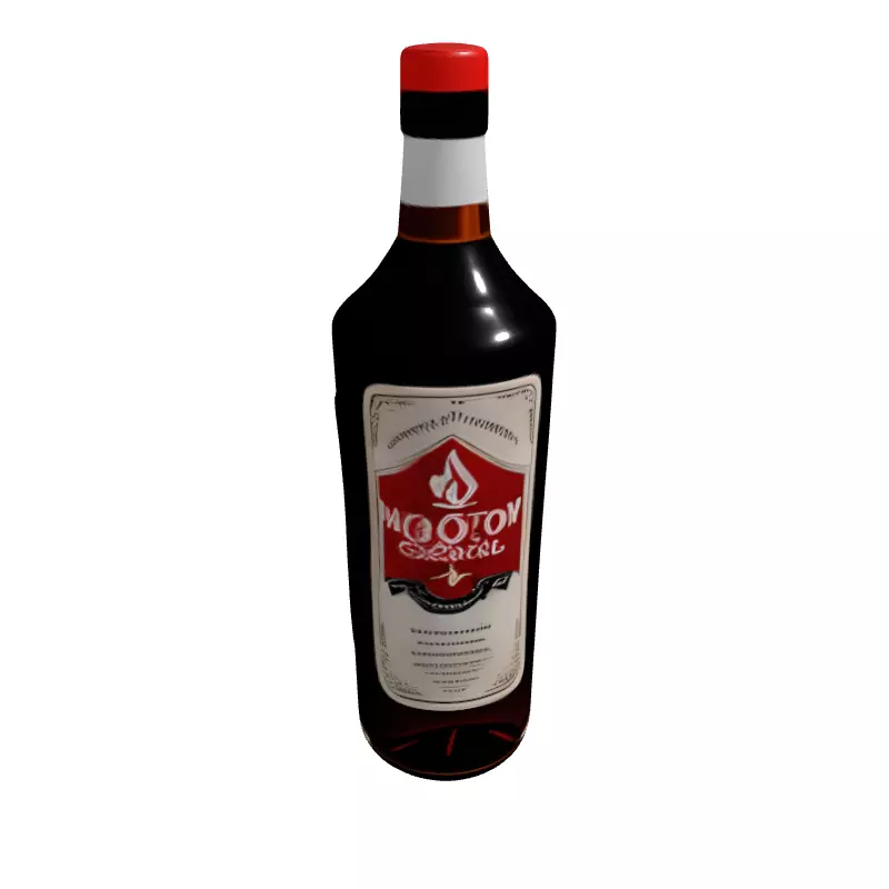 Molotov Cocktail Bottle 3D Model Low-poly 3D model_3
