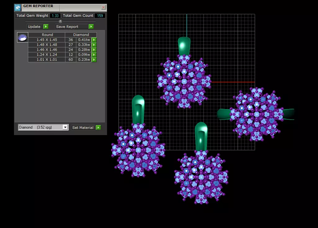 luxurious jewelry set 3D print model_2