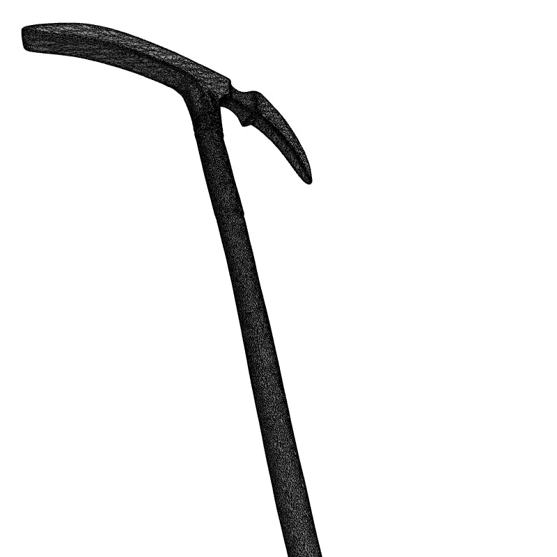 Modern Scythe Pickaxe MultiTool Low-poly 3D model_1