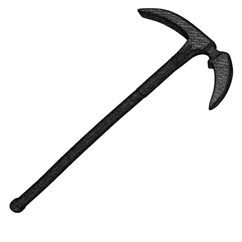 Modern Scythe Pickaxe MultiTool Low-poly 3D model_9