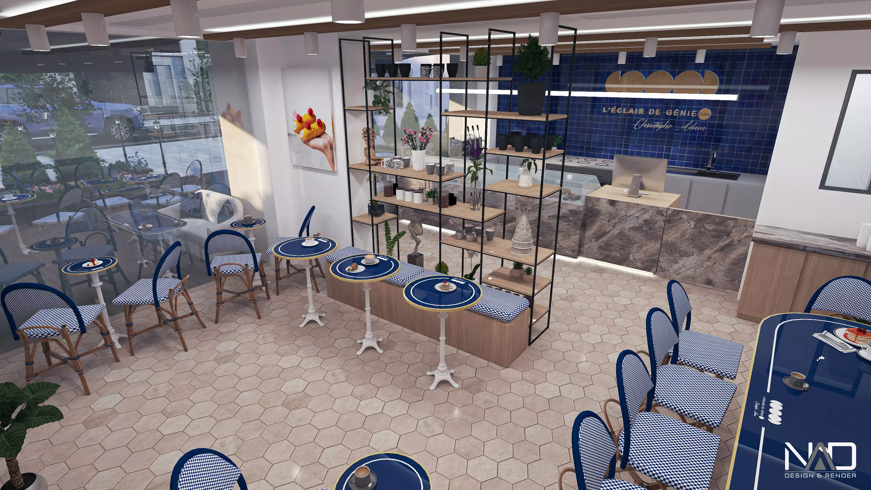 Modern Cafe Interior Design Free 3D model