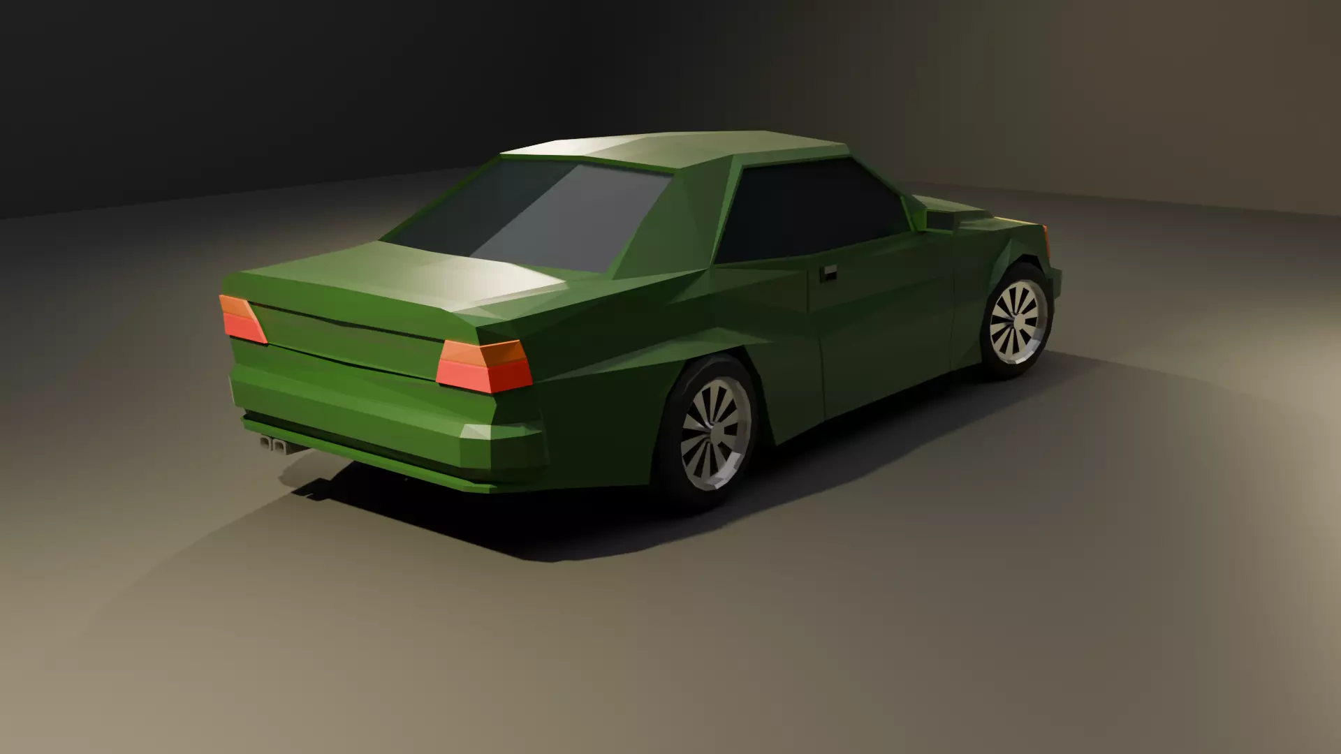 90s German coupe low poly Low-poly 3D model_1