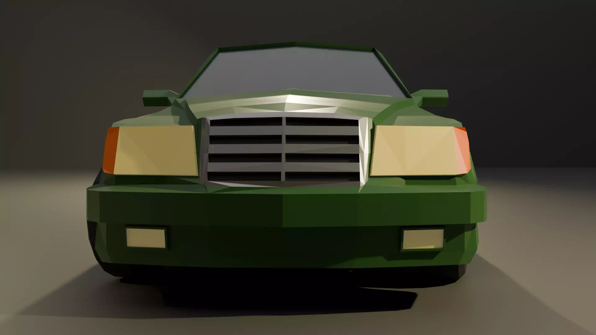 90s German coupe low poly Low-poly 3D model_7