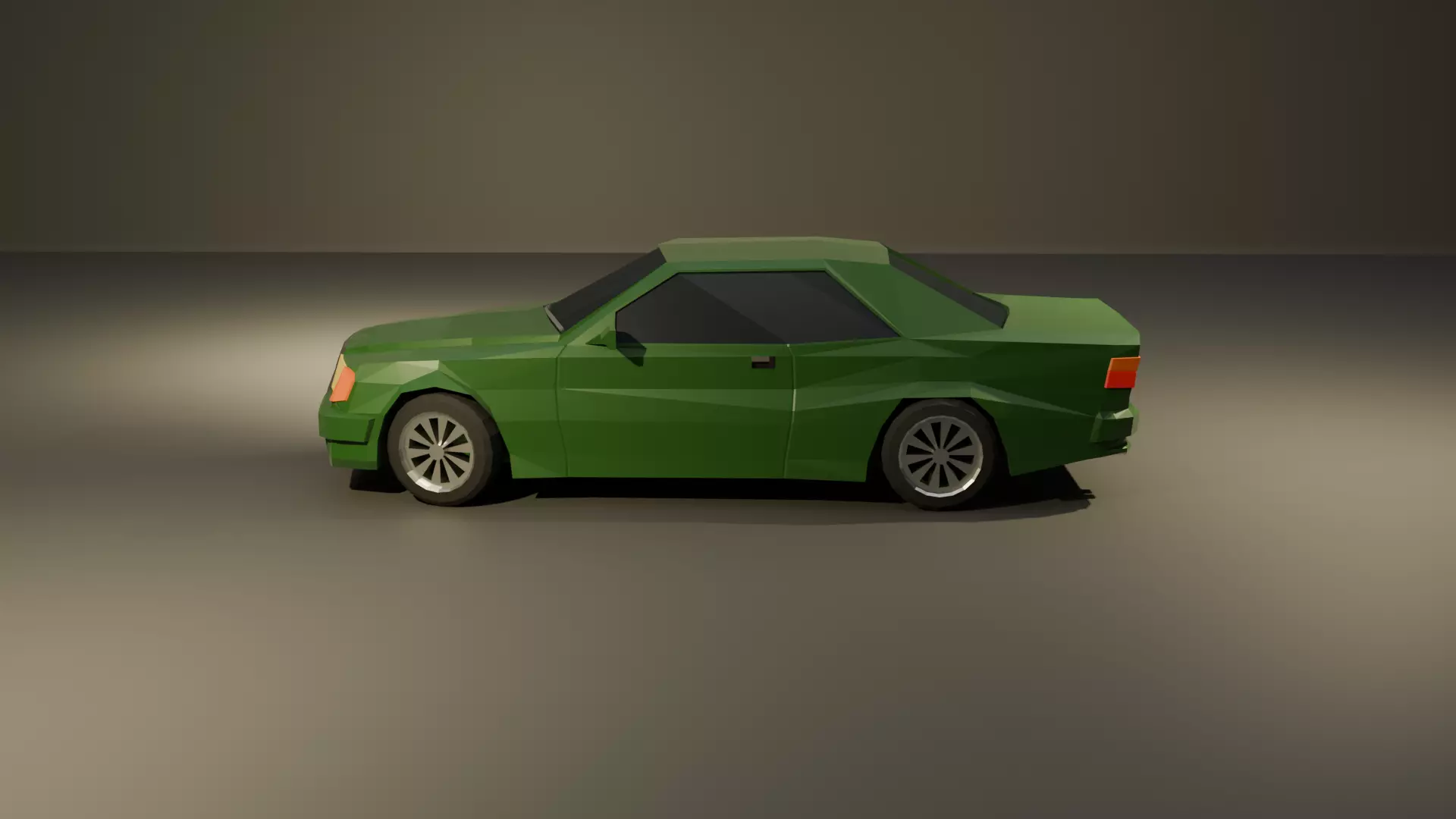 90s German coupe low poly Low-poly 3D model_2