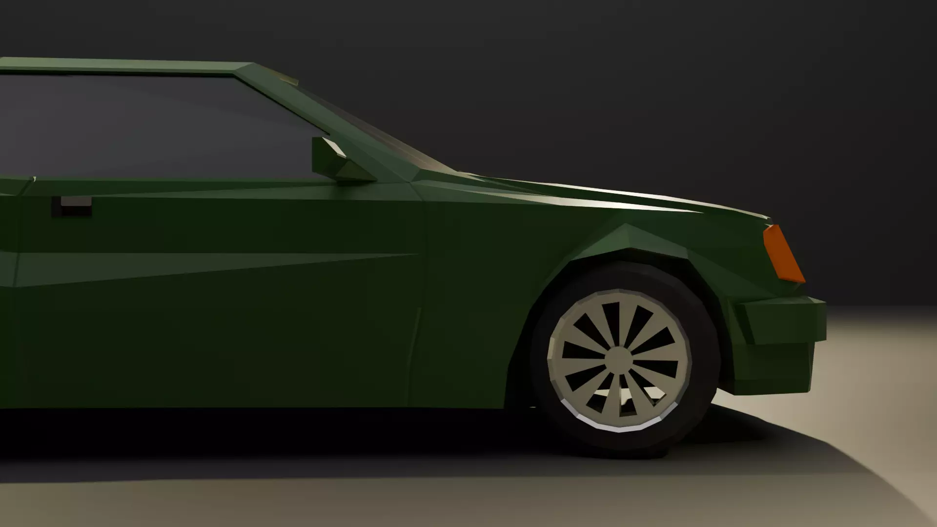 90s German coupe low poly Low-poly 3D model_5