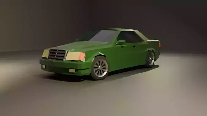 90s German coupe low poly Low-poly 3D model