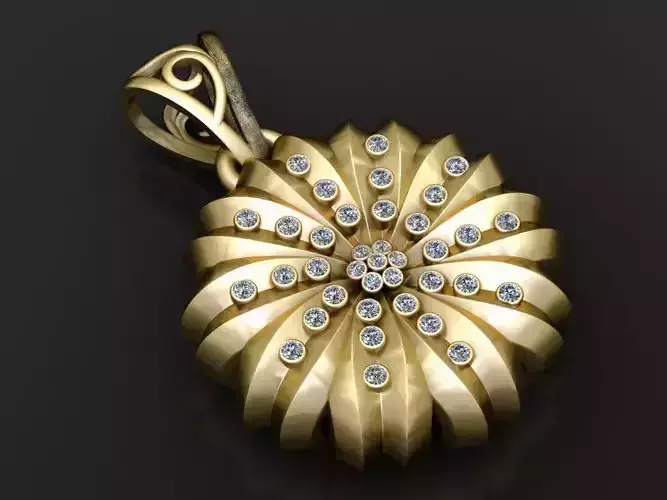Spiral Bloom Pendant 3D Printable Model