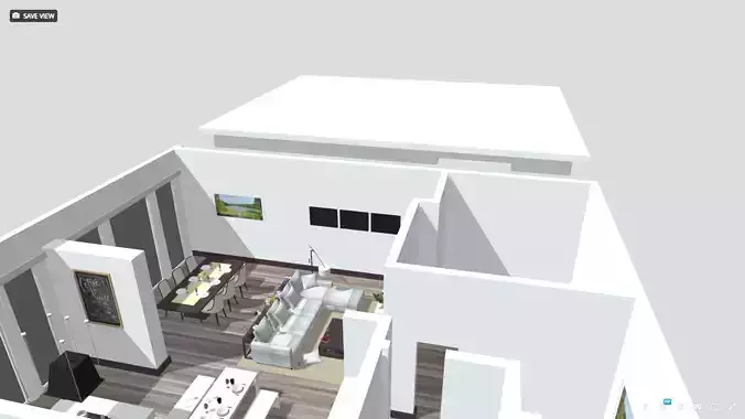 Modern Style Living Dining Room  Kitchen Complete Set