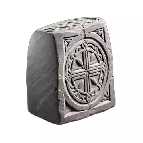 Ancient Celtic Carved Stone Block