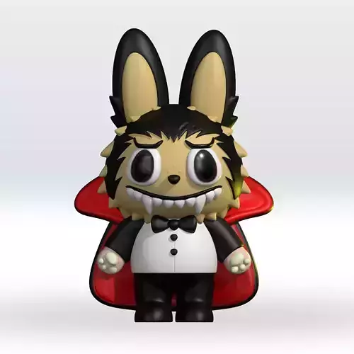 Labubu Dracula Halloween STL 3D Model 3mf Multicolor Fanart