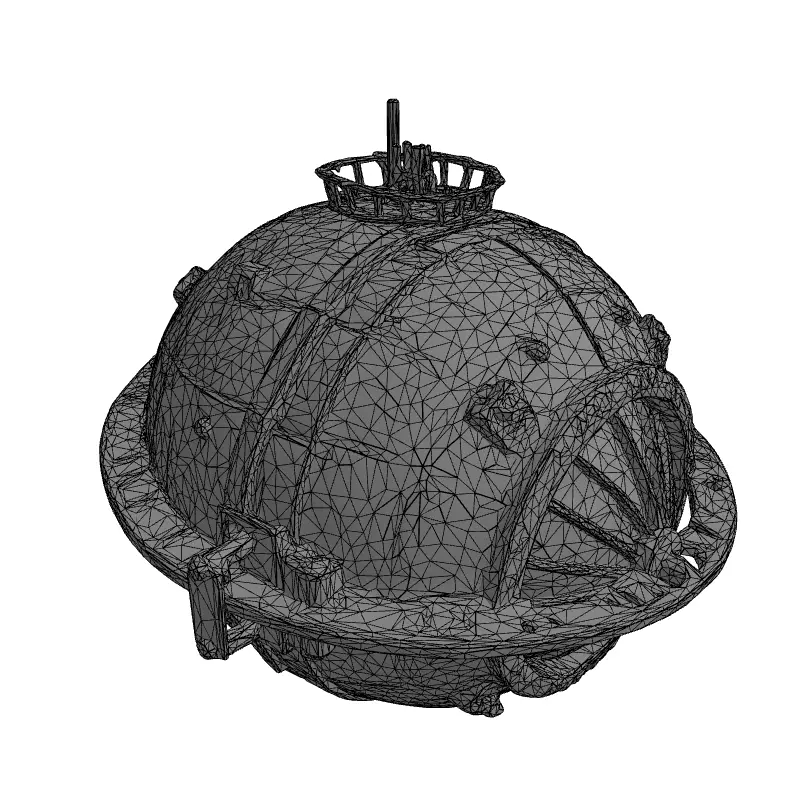 SciFi Industrial Spherical Device Low-poly 3D model_1