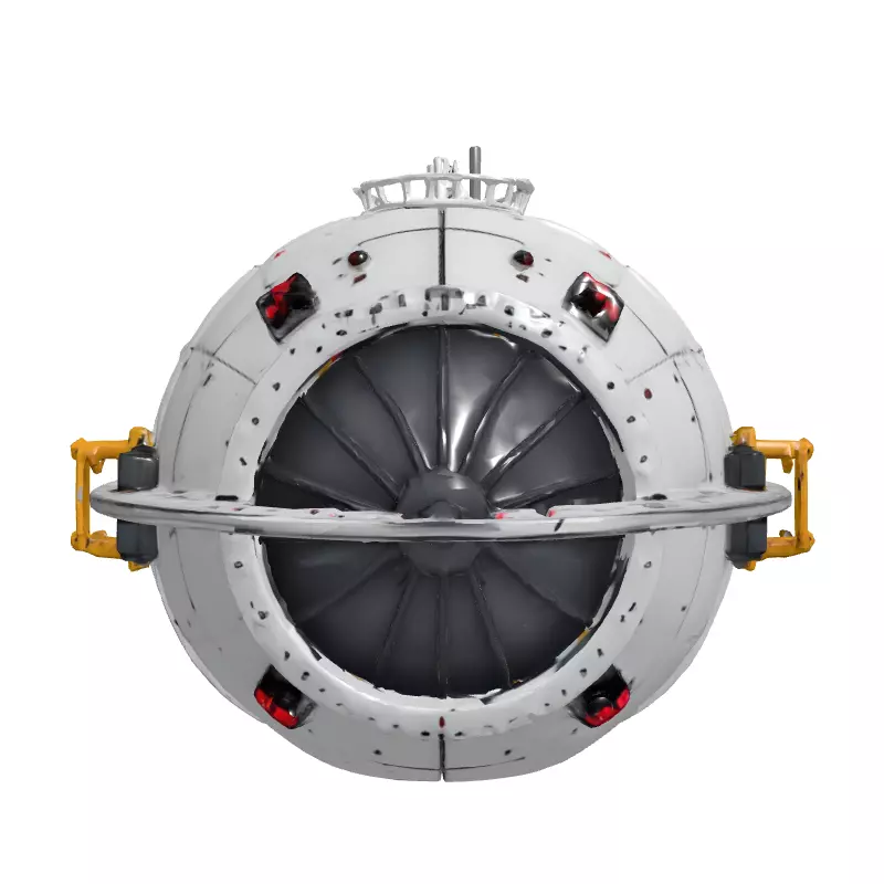 SciFi Industrial Spherical Device Low-poly 3D model_4