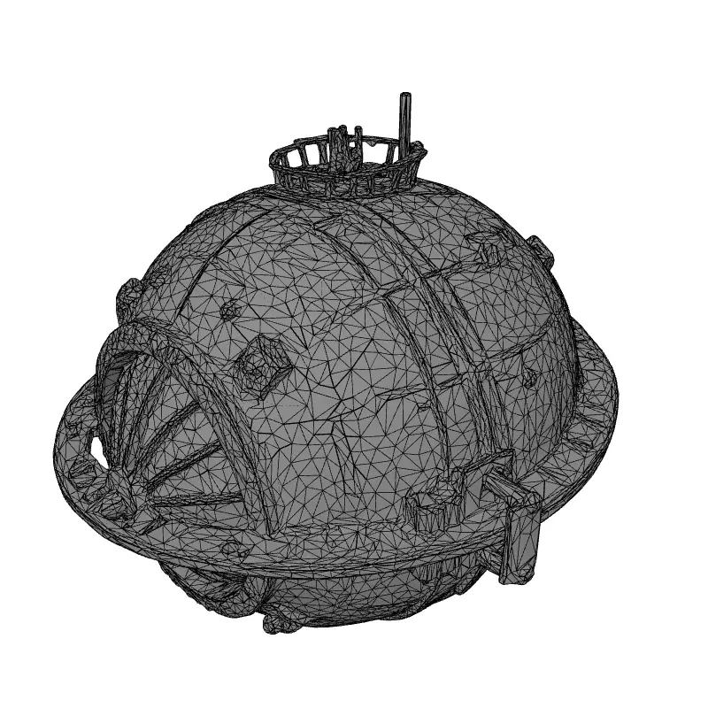 SciFi Industrial Spherical Device Low-poly 3D model_9