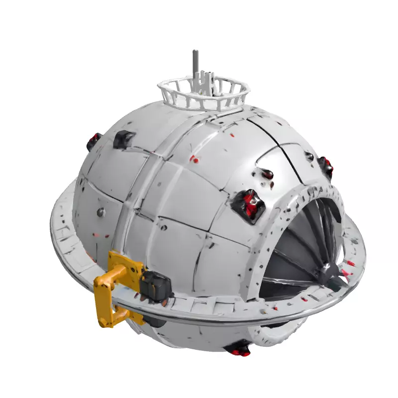 SciFi Industrial Spherical Device Low-poly 3D model_3