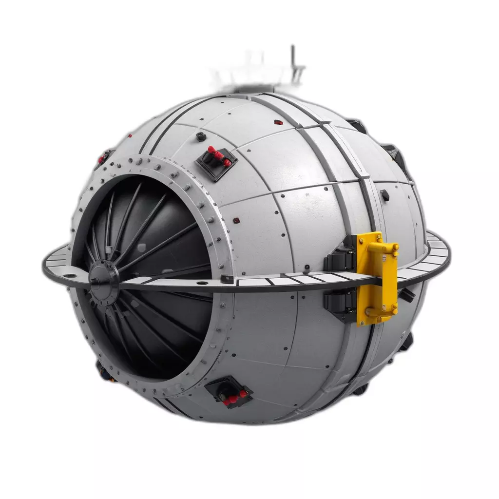 SciFi Industrial Spherical Device Low-poly 3D model_0