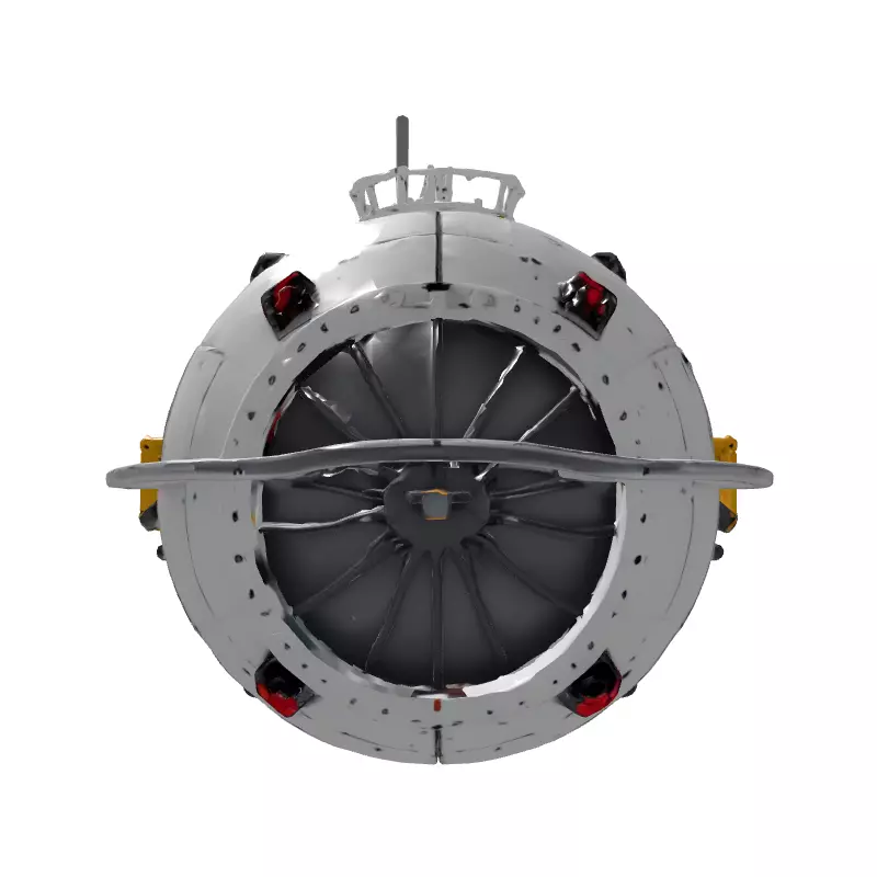 SciFi Industrial Spherical Device Low-poly 3D model_7