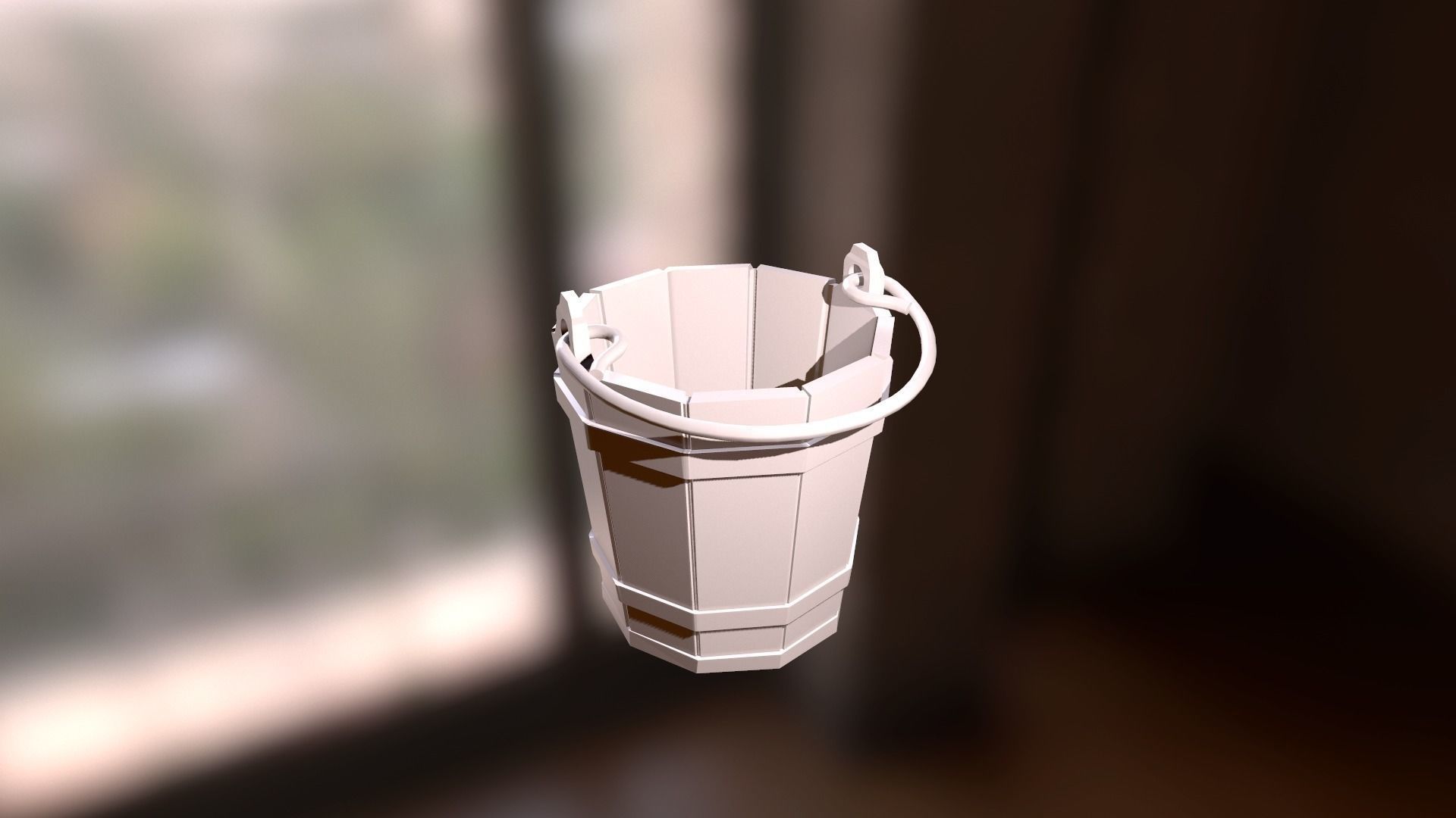 Medieval Bucket PBR Low-poly 3D model_10