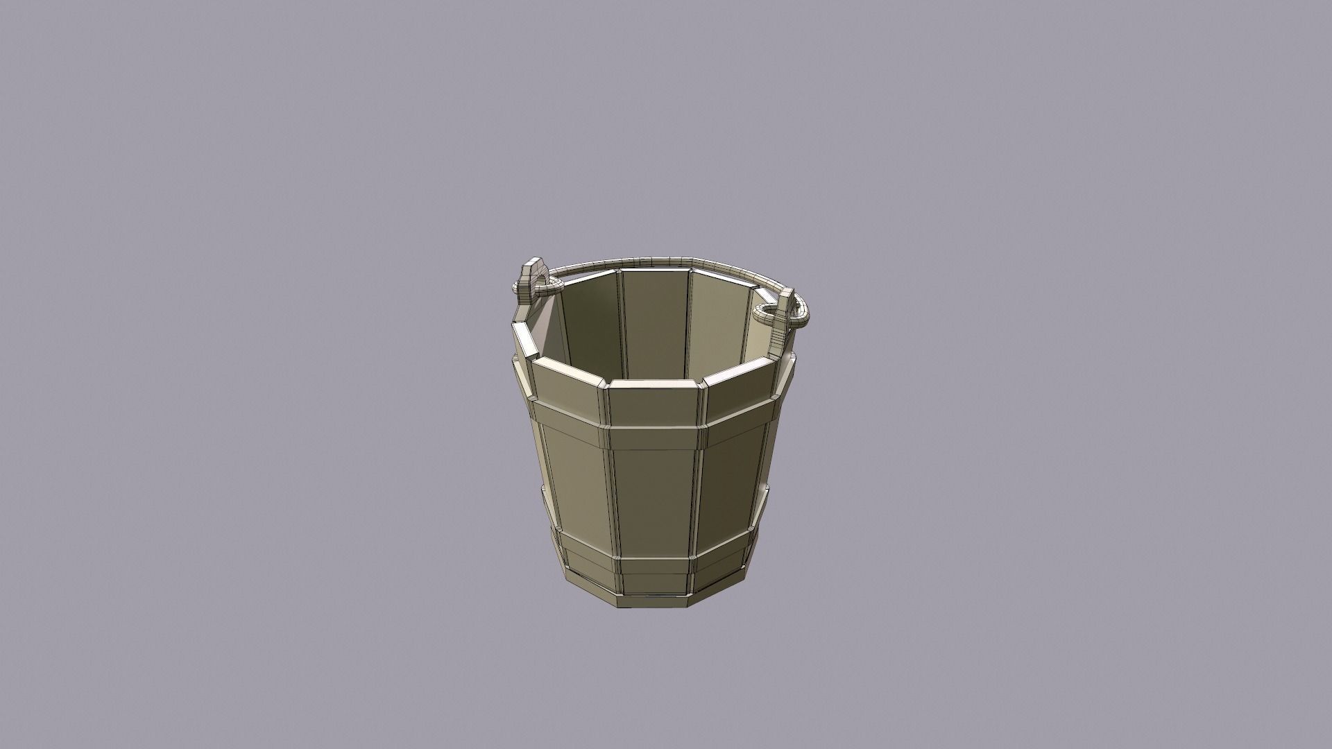 Medieval Bucket PBR Low-poly 3D model_11