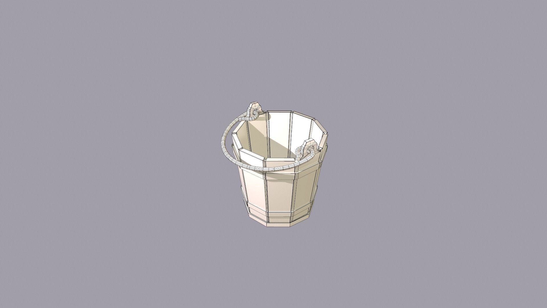 Medieval Bucket PBR Low-poly 3D model_14