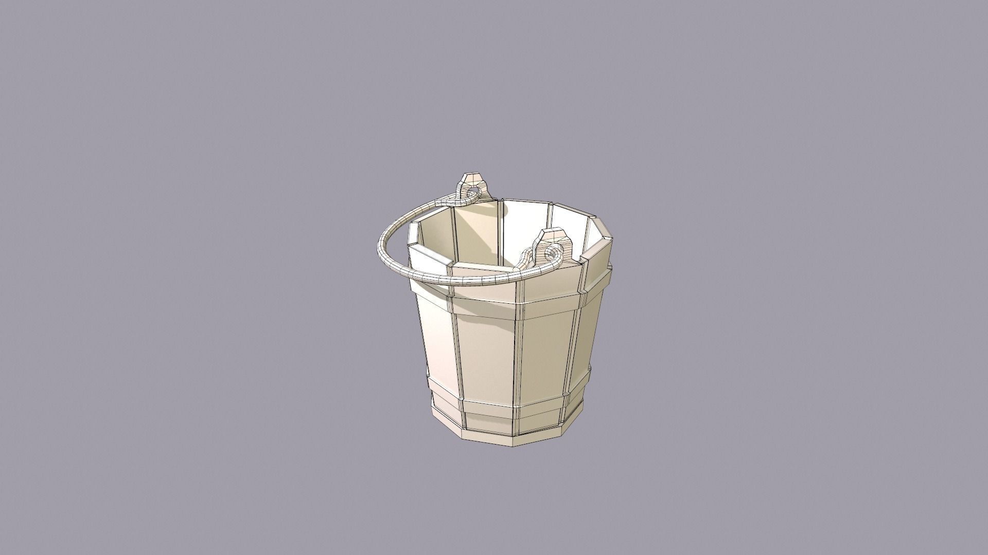 Medieval Bucket PBR Low-poly 3D model_12