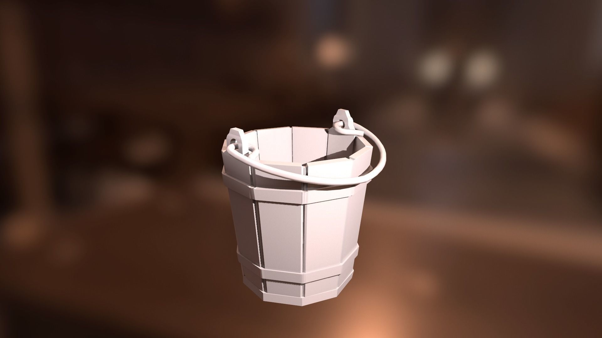 Medieval Bucket PBR Low-poly 3D model_7