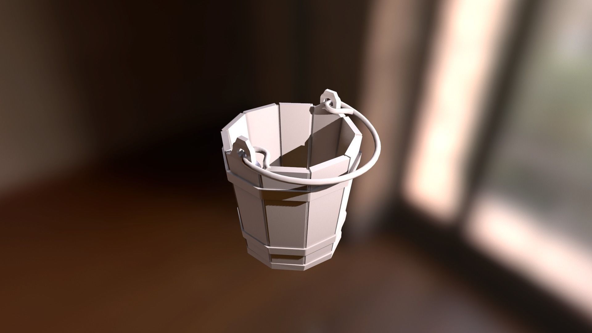 Medieval Bucket PBR Low-poly 3D model_8