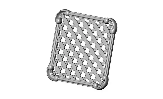 Square arabic panel lattice screen mesh carved scrolls relief