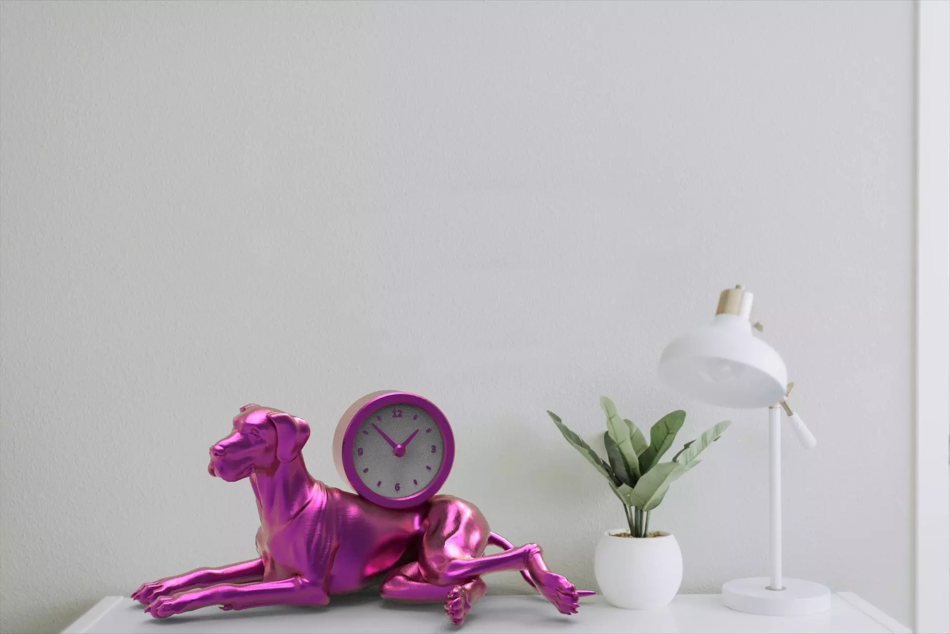 Dog desk clock 3D print model_1
