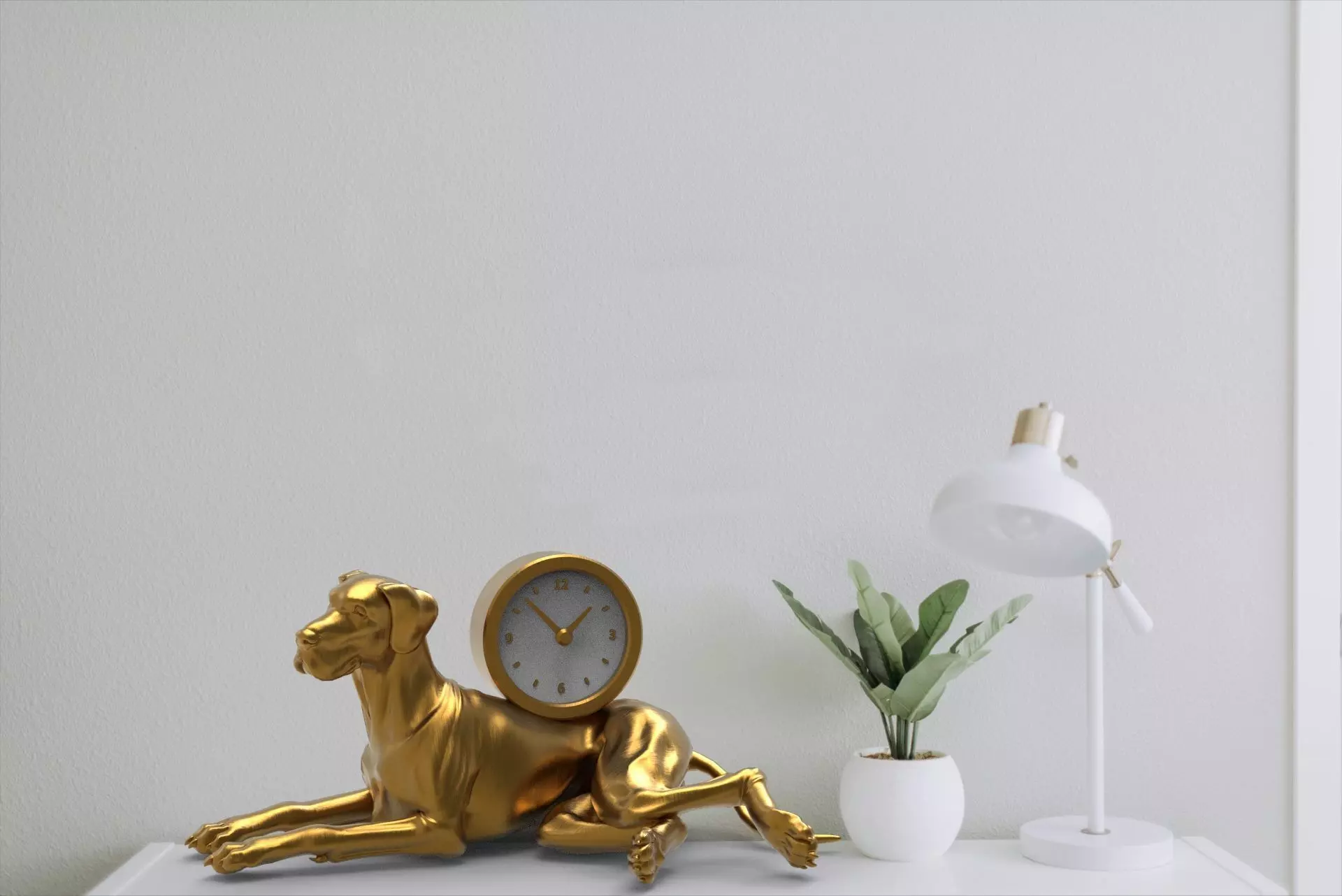 Dog desk clock 3D print model_0