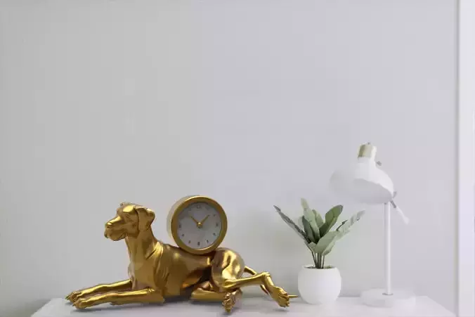 Dog desk clock