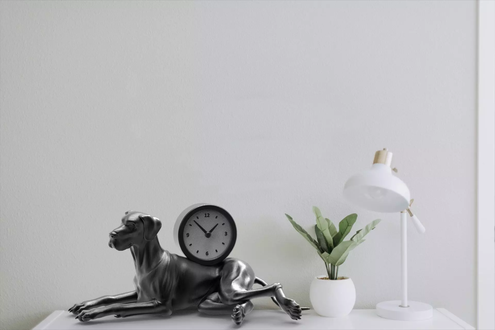 Dog desk clock 3D print model_2