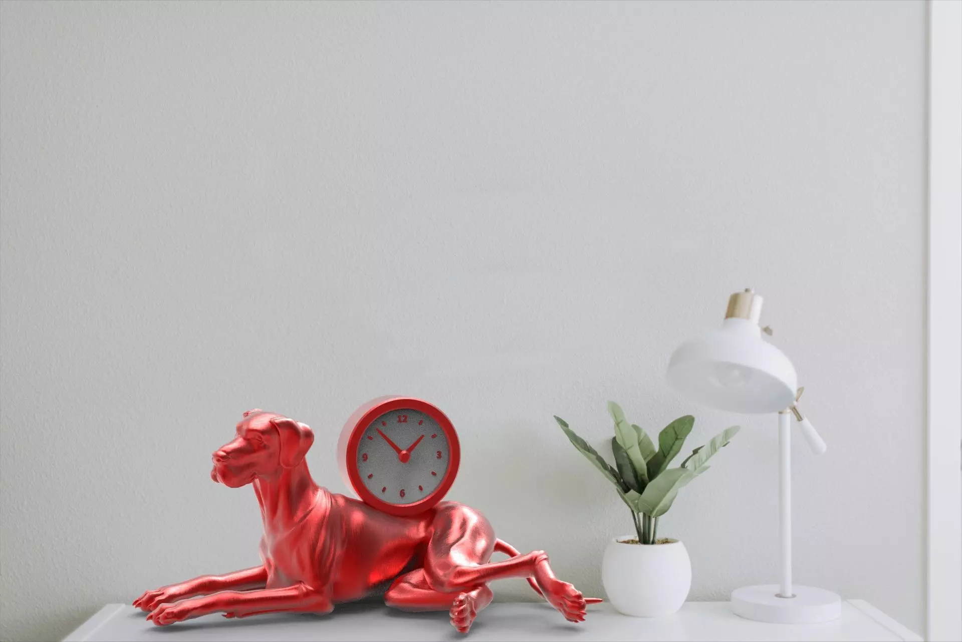 Dog desk clock 3D print model_3
